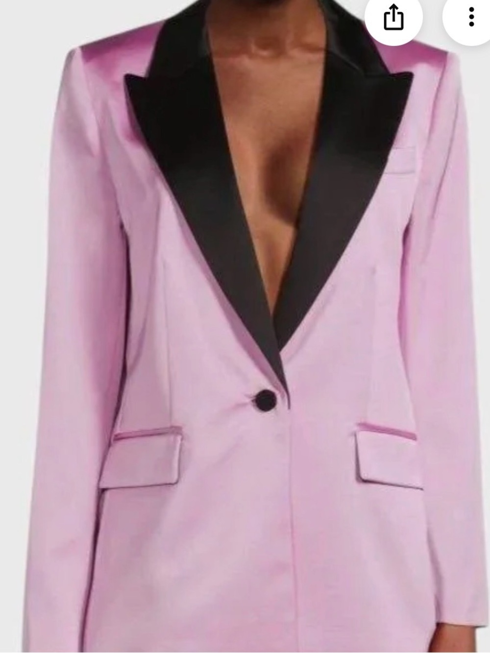 Ungaro Alessia Duchesse Satin Blazer Jacket Pink Black Lapel NWT XXL /16-18